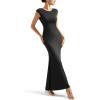 imageSUUKSESS Women Backless Fitted Bodycon Maxi Dress Sexy Open Back Y2K Long Dress
