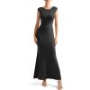 imageSUUKSESS Women Backless Fitted Bodycon Maxi Dress Sexy Open Back Y2K Long Dress