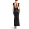 imageSUUKSESS Women Backless Fitted Bodycon Maxi Dress Sexy Open Back Y2K Long Dress