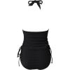 imageSUUKSESS Women Halter Tankini Bathing Suits Sexy Slimming Tummy Control Swimsuits 2 Pieces0 Black