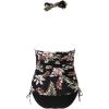 imageSUUKSESS Women Halter Tankini Bathing Suits Sexy Slimming Tummy Control Swimsuits 2 Pieces1 Black Floral