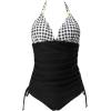 imageSUUKSESS Women Halter Tankini Bathing Suits Sexy Slimming Tummy Control Swimsuits 2 Pieces1 Black Gingham