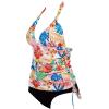 imageSUUKSESS Women Halter Tankini Bathing Suits Sexy Slimming Tummy Control Swimsuits 2 Pieces1 Colorful Floral Black