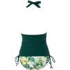 imageSUUKSESS Women Halter Tankini Bathing Suits Sexy Slimming Tummy Control Swimsuits 2 Pieces1 Green Floral