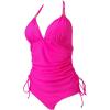 imageSUUKSESS Women Halter Tankini Bathing Suits Sexy Slimming Tummy Control Swimsuits 2 Pieces1 Hot Pink