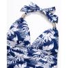 imageSUUKSESS Women Halter Tankini Bathing Suits Sexy Slimming Tummy Control Swimsuits 2 Pieces1 Navy Blue Floral