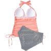 imageSUUKSESS Women Halter Tankini Bathing Suits Sexy Slimming Tummy Control Swimsuits 2 Pieces1 Pinkorange Stripe