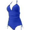 imageSUUKSESS Women Halter Tankini Bathing Suits Sexy Slimming Tummy Control Swimsuits 2 Pieces1 Royal Blue