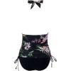 imageSUUKSESS Women Halter Tankini Bathing Suits Sexy Slimming Tummy Control Swimsuits 2 Pieces1 Tropical Floral Black
