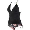 imageSUUKSESS Women Halter Tankini Bathing Suits Sexy Slimming Tummy Control Swimsuits 2 Pieces1 Vintage Floral Black
