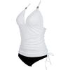 imageSUUKSESS Women Halter Tankini Bathing Suits Sexy Slimming Tummy Control Swimsuits 2 Pieces1 White Black
