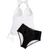 imageSUUKSESS Women Halter Tankini Bathing Suits Sexy Slimming Tummy Control Swimsuits 2 Pieces1 White Black