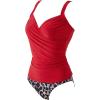 imageSUUKSESS Women Halter Tankini Bathing Suits Sexy Slimming Tummy Control Swimsuits 2 Pieces72 Red Leopard
