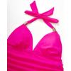 imageSUUKSESS Women Halter Tankini Bathing Suits Sexy Slimming Tummy Control Swimsuits 2 PiecesHot Pink Floral