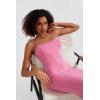 imageSUUKSESS Women Ribbed Long Slip Maxi Dress Sleeveless Sexy Bodycon Dresses1 Hot Pink