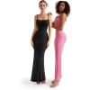 imageSUUKSESS Women Ribbed Long Slip Maxi Dress Sleeveless Sexy Bodycon Dresses1 Hot Pink
