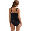 imageSUUKSESS Women Ruffle High Waisted Tankini Swimsuit Tummy Control Bathing Suit80 Black
