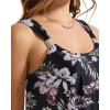 imageSUUKSESS Women Ruffle High Waisted Tankini Swimsuit Tummy Control Bathing Suit80 Black Floral