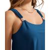 imageSUUKSESS Women Ruffle High Waisted Tankini Swimsuit Tummy Control Bathing Suit80 Blue Floral