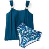 imageSUUKSESS Women Ruffle High Waisted Tankini Swimsuit Tummy Control Bathing Suit80 Blue Floral