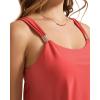 imageSUUKSESS Women Ruffle High Waisted Tankini Swimsuit Tummy Control Bathing Suit80 Coral Pink Leaf