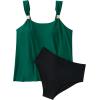 imageSUUKSESS Women Ruffle High Waisted Tankini Swimsuit Tummy Control Bathing Suit80 Green Black