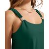 imageSUUKSESS Women Ruffle High Waisted Tankini Swimsuit Tummy Control Bathing Suit80 Green Black