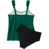 imageSUUKSESS Women Ruffle High Waisted Tankini Swimsuit Tummy Control Bathing Suit80 Green Black