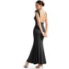 imageSUUKSESS Women Backless Fitted Bodycon Maxi Dress Sexy Open Back Y2K Long Dress