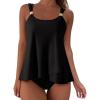 imageSUUKSESS Women Ruffle High Waisted Tankini Swimsuit Tummy Control Bathing Suit80 Black