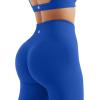 imageSUUKSESS Open Back Long Sleeve Scrunch Butt Booty Leggings Seamless Ribbed Workout Sets 2 Piece Outfits2 Royal Blue