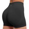 imageSUUKSESS Open Back Short Sleeve Scrunch Butt Booty Shorts Seamless Ribbed Workout Sets 2 Piece Outfits1 Black