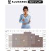 imageSUUKSESS Women 2 Piece Knit Sets Cropped Zip Up Hoodie Foldover Flare Leg PantsHemp Gray