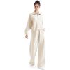 imageSUUKSESS Women 2 Piece Lounge Matching Set Wide Leg Sweatpant Half Zip SweatshirtApricot