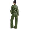 imageSUUKSESS Women 2 Piece Lounge Matching Set Wide Leg Sweatpant Half Zip SweatshirtArmy Green