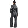 imageSUUKSESS Women 2 Piece Lounge Matching Set Wide Leg Sweatpant Half Zip SweatshirtDark Heather