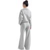 imageSUUKSESS Women 2 Piece Lounge Matching Set Wide Leg Sweatpant Half Zip SweatshirtGrey Heather