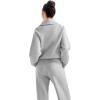 imageSUUKSESS Women 2 Piece Lounge Matching Set Wide Leg Sweatpant Half Zip SweatshirtGrey Heather