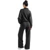 imageSUUKSESS Women 2 Piece Lounge Matching Set Wide Leg Sweatpant Half Zip SweatshirtJet Black