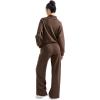 imageSUUKSESS Women 2 Piece Lounge Matching Set Wide Leg Sweatpant Half Zip SweatshirtPetitedark Brown