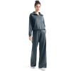imageSUUKSESS Women 2 Piece Lounge Matching Set Wide Leg Sweatpant Half Zip SweatshirtPetitedark Storm