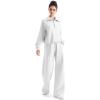 imageSUUKSESS Women 2 Piece Lounge Matching Set Wide Leg Sweatpant Half Zip SweatshirtWhite