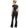 imageSUUKSESS Women 2 Piece Lounge Sets Going Out Y2K Foldover Pants Matching PajamasBlack