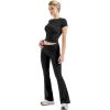 imageSUUKSESS Women 2 Piece Lounge Sets Going Out Y2K Foldover Pants Matching PajamasBlack
