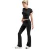 imageSUUKSESS Women 2 Piece Lounge Sets Going Out Y2K Foldover Pants Matching PajamasBlack
