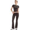 imageSUUKSESS Women 2 Piece Lounge Sets Going Out Y2K Foldover Pants Matching PajamasChocolate