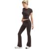 imageSUUKSESS Women 2 Piece Lounge Sets Going Out Y2K Foldover Pants Matching PajamasChocolate