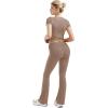 imageSUUKSESS Women 2 Piece Lounge Sets Going Out Y2K Foldover Pants Matching PajamasKhaki