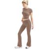 imageSUUKSESS Women 2 Piece Lounge Sets Going Out Y2K Foldover Pants Matching PajamasKhaki