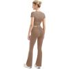 imageSUUKSESS Women 2 Piece Lounge Sets Going Out Y2K Foldover Pants Matching PajamasKhaki